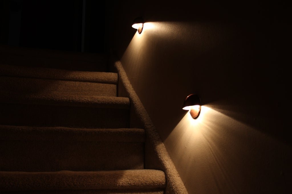 Stair lights at night