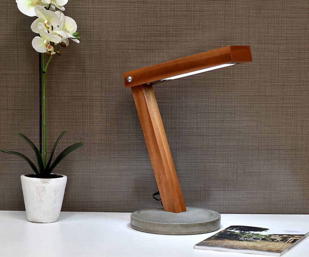 Customizable Faux Wood & Concrete Lamp